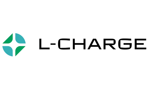 L-Charge logo with four-part circular design in green and teal tones